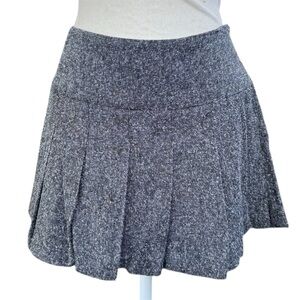 I.N Gray Speckled Pleated School Girl Mini Summer Zipper Skirt Size 7